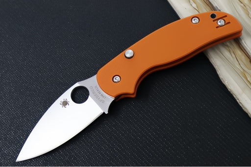 Spyderco Sage 6 Button Lock - Burnt Orange G-10 Handle / Satin Blade / CPM-REX121 Steel C123GPBOR - Northwest Knives