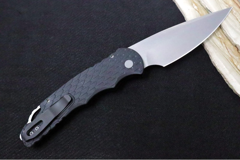 Pro Tech Tactical Response 4 Auto - Black Feather Textured Handle / CPM-Magnacut Steel / Stonewash Finish T4105-F
