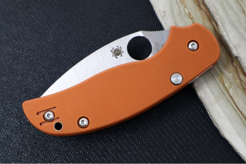 Spyderco Sage 6 Button Lock - Burnt Orange G-10 Handle / Satin Blade / CPM-REX121 Steel C123GPBOR