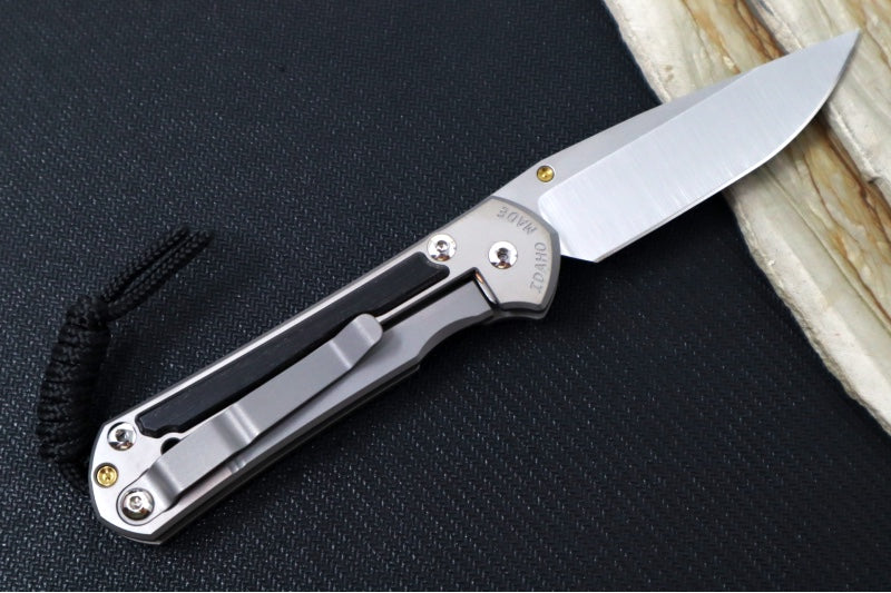 Chris Reeve Knives Small Sebenza 31 Polished - Drop Point Blade in CPM-Magnacut / Bog Oak Inlay (A7) S31-1620 - Northwest Knives