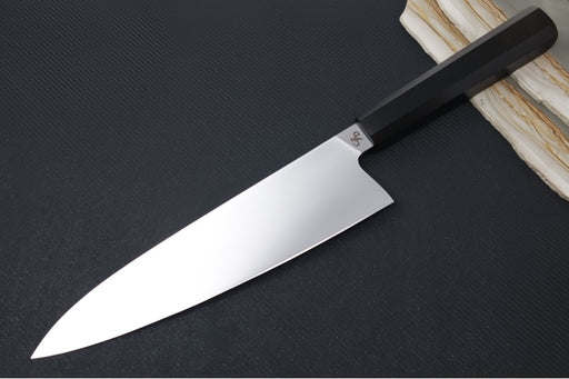 Corey Dunlap Custom Knives - 8.5" Chef's Knife - Octagon Styled Ebony Handle ZC00062447 - Northwest Knives