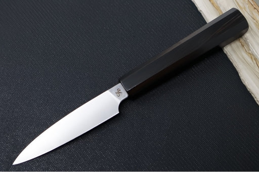 Corey Dunlap Custom Knives - Inazuma 3.5" Paring Knife - Octagon Styled Ebony Handle ZC00062873 - Northwest Knives