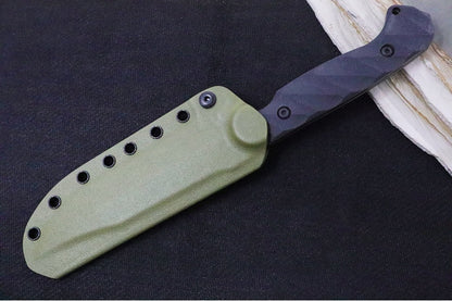 Toor Knives Valor - Black Oxide Finished Blade / CPM-CruWear Steel / Bomber Black G-10 Handle / OD Green Kydex Sheath 850049642729