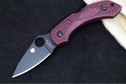 Spyderco Dragonfly 2 SPRINT RUN - Burgundy FRN Handle / CTS-PD#1 Steel / Black TiCN Finish - C28BGBK2