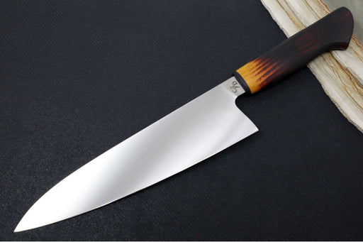Corey Dunlap Custom Knives - 8.5" Chef's Knife - Western Chef Styled Osage Handle ZC00062878 - Northwest Knives