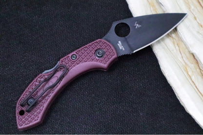 Spyderco Dragonfly 2 SPRINT RUN - Burgundy FRN Handle / CTS-PD#1 Steel / Black TiCN Finish - C28BGBK2