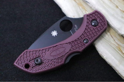 Spyderco Dragonfly 2 SPRINT RUN - Burgundy FRN Handle / CTS-PD#1 Steel / Black TiCN Finish - C28BGBK2