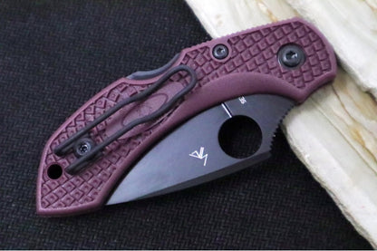 Spyderco Dragonfly 2 SPRINT RUN - Burgundy FRN Handle / CTS-PD#1 Steel / Black TiCN Finish - C28BGBK2