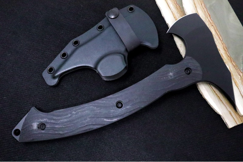 Toor Knives Tomahawk - Socom Black KG Gunkote Finished Blade / D2 Steel / Black G-10 Handle / Kydex Sheath 850049642552