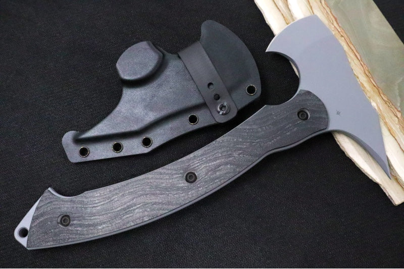 Toor Knives Tomahawk - Phantom Grey KG Gunkote Finished Blade / D2 Steel / Black G-10 Handle / Kydex Sheath 850049642569