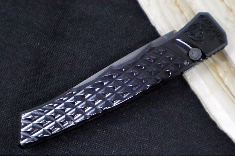 Piranha Knives Crossfire - Black Anodized Aluminum Handle / Drop Point Blade / Black Finish / CPM-154 Steel - Northwest Knives