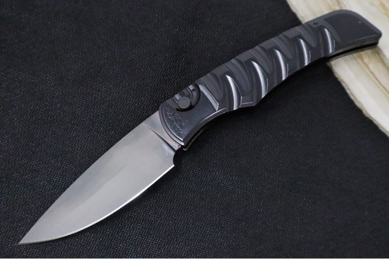 Piranha Knives Paradox - Black Anodized Aluminum Handle / Drop Point Blade / Black Finish / 154-CM Steel - Northwest Knives