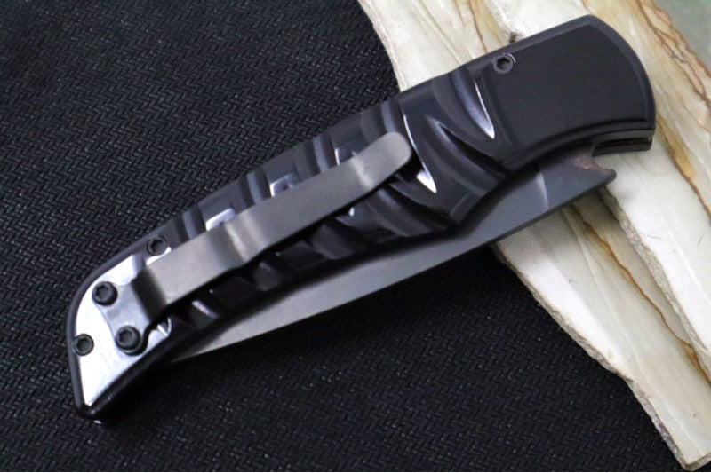 Piranha Knives Paradox - Black Anodized Aluminum Handle / Drop Point Blade / Black Finish / 154-CM Steel