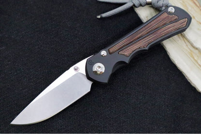 Chris Reeve Knives Small Inkosi NWK Exclusive - Drop Point Blade / CPM-Magnacut Steel / Armor Black Cerakote Handle with Natural Micarta Inlays / Charcoal Lanyard with Bead SIN-1600