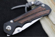 Chris Reeve Knives Small Inkosi NWK Exclusive - Drop Point Blade / CPM-Magnacut Steel / Armor Black Cerakote Handle with Natural Micarta Inlays / Charcoal Lanyard with Bead SIN-1600 - Northwest Knives