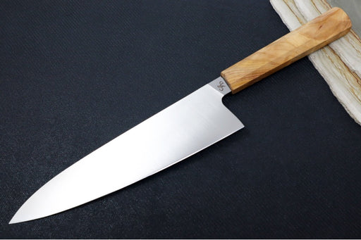 Corey Dunlap Custom Knives - 8.5" Chef's Knife - Octagon Styled Thuya Handle ZC00062888 - Northwest Knives
