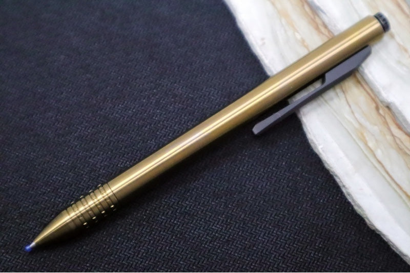 Koenig Knives PQD-G1 Pen - Titanium / Bronze Anodized Tip & Body / Black DLC Clip and Pen Cap