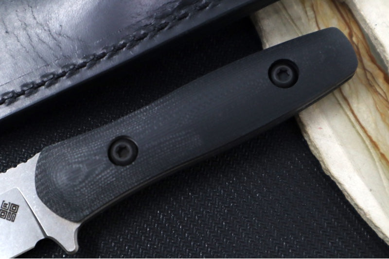 Ocaso Knives Serva - CPM-Magnacut Steel / Stonewashed Finish / Black G-10 Handle Scales #70TBL