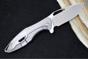Koenig Arius - Blue Camo Carbon Fiber & Titanium Handle / Brightwashed Blade with Polished Flats / Stonewashed Spacer & Clip - Northwest Knives