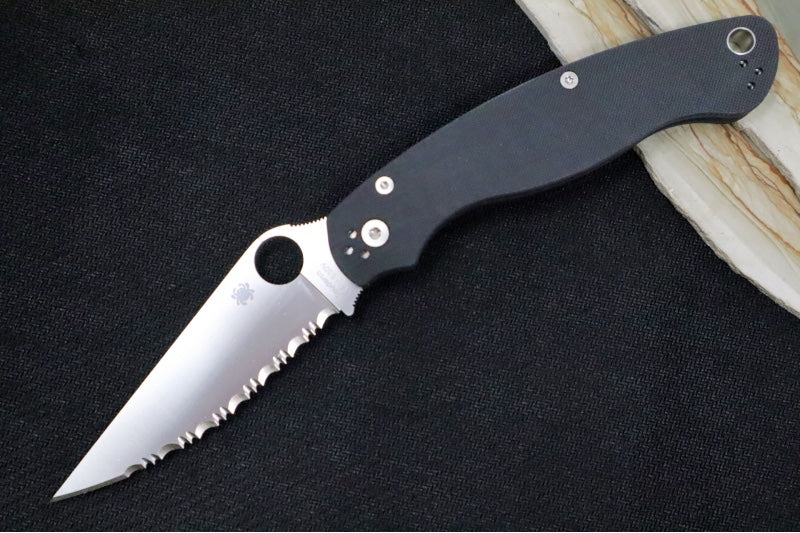 Spyderco Military 2 - CPM-S30V Steel / Satin Blade with Full Serrates / Black G-10 Handle C36GS2 - Northwest Knives