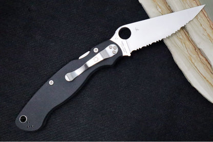 Spyderco Military 2 - CPM-S30V Steel / Satin Blade with Full Serrates / Black G-10 Handle C36GS2