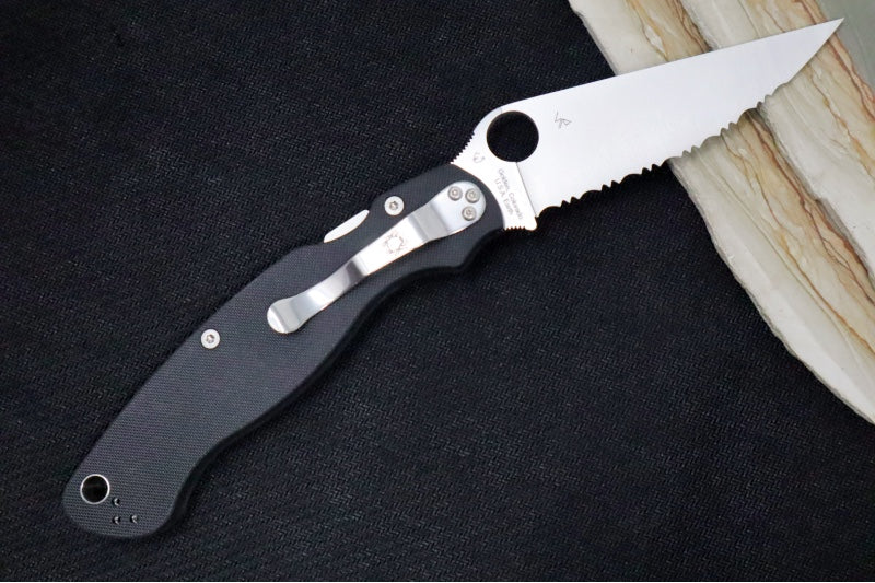 Spyderco Military 2 - CPM-S30V Steel / Satin Blade with Full Serrates / Black G-10 Handle C36GS2 - Northwest Knives
