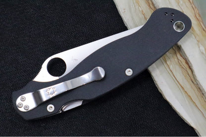 Spyderco Military 2 - CPM-S30V Steel / Satin Blade with Full Serrates / Black G-10 Handle C36GS2