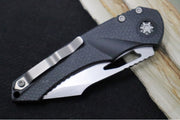 Heretic Knives Mini Pariah Manual - Stonewashed Finished Single Edge Blade / CPM-Magnacut Steel / Black Gator Grip Polymer Handle H052-2A - Northwest Knives