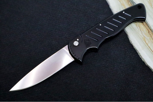 Piranha Knives "Pocket" - Polished 154CM Blade / Black Aluminum Handle