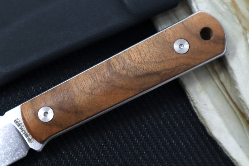 Boker BFF Packlite BFF - Removable Walnut Wood Handle / CPM-Magnacut Steel / Drop Point Blade / Black Kydex Sheath 120748