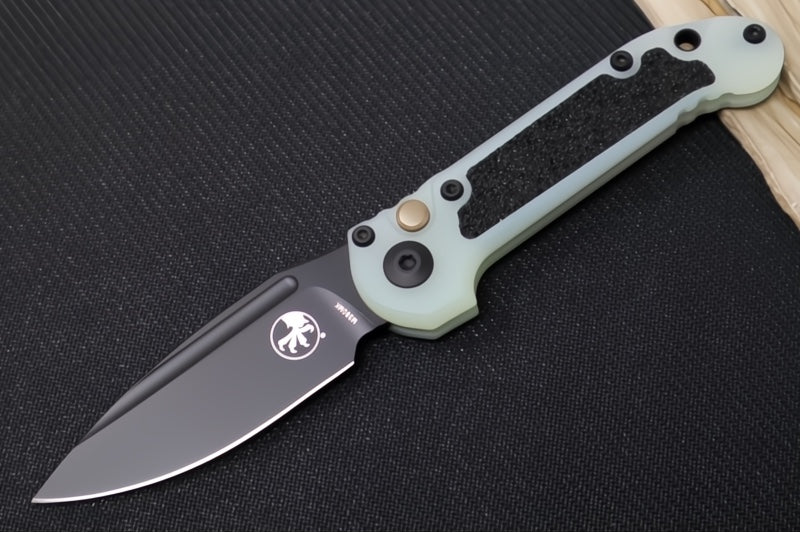 Microtech L.U.D.T Gen III Signature Series - Black Finish / Drop Point Blade / Jade G-10 Handle & Black Traction Tape Inlay - 1135-1GTJGS-X4
