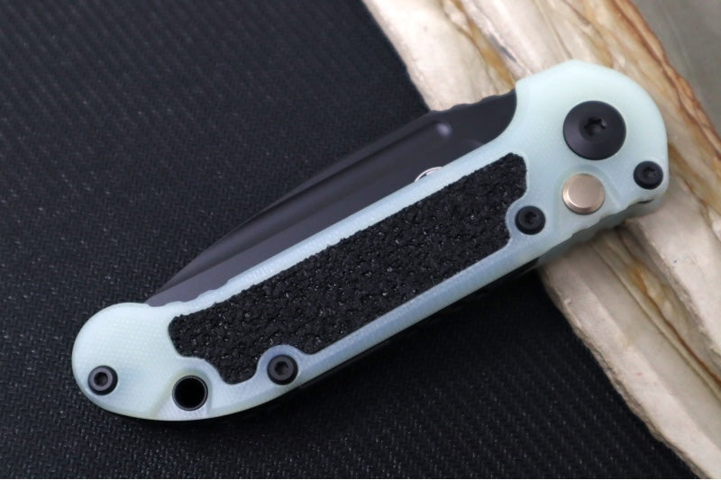 Microtech L.U.D.T Gen III Signature Series - Black Finish / Drop Point Blade / Jade G-10 Handle & Black Traction Tape Inlay - 1135-1GTJGS-X4