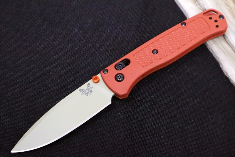 Benchmade 535TN-10 Bugout - CPM-S30V Steel / Drop Point Blade / Desert Verde Cerakote Finish / Textured Rust Orange Grivory Handle - Northwest Knives