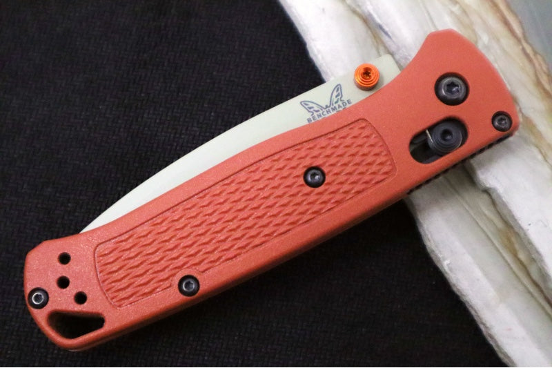 Benchmade 535TN-10 Bugout - CPM-S30V Steel / Drop Point Blade / Desert Verde Cerakote Finish / Textured Rust Orange Grivory Handle