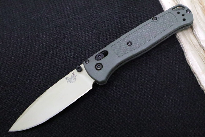 Benchmade 535TN-11 Bugout - CPM-S30V Steel / Drop Point Blade / Desert Verde Cerakote Finish / Textured Dark Olive Grivory Handle - Northwest Knives