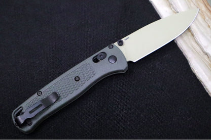 Benchmade 535TN-11 Bugout - CPM-S30V Steel / Drop Point Blade / Desert Verde Cerakote Finish / Textured Dark Olive Grivory Handle