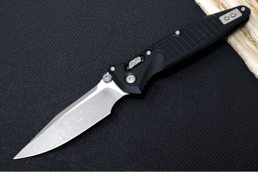 Microtech Socom RAM-LOCK Manual Folder - Apocalyptic Finished Blade / Black Frag Anodized Aluminum w/ Trim-Grip Handle - Northwest Knives
