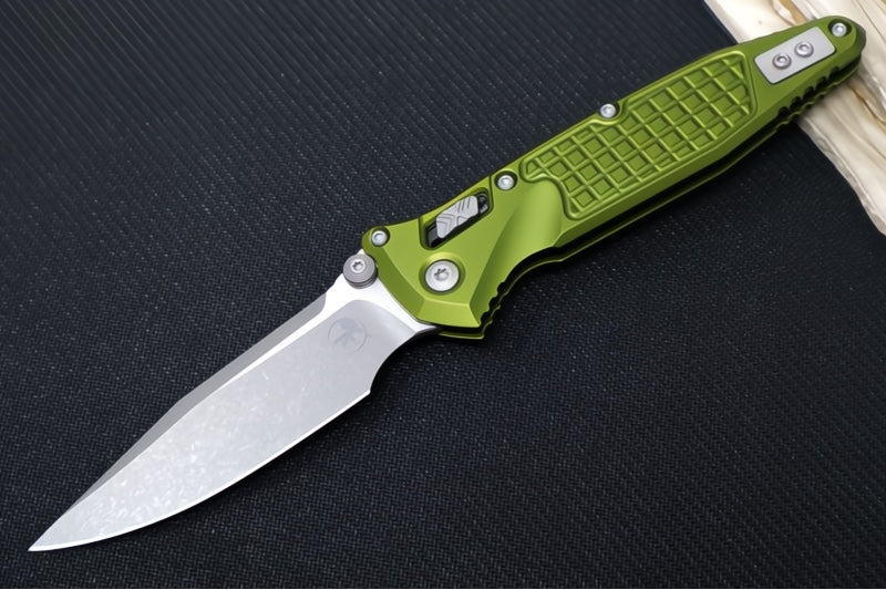 Microtech Socom RAM-LOCK Manual Folder - Apocalyptic Finished Blade / OD Green Frag Anodized Aluminum w/ Trim-Grip Handle 160RL-10APFROD