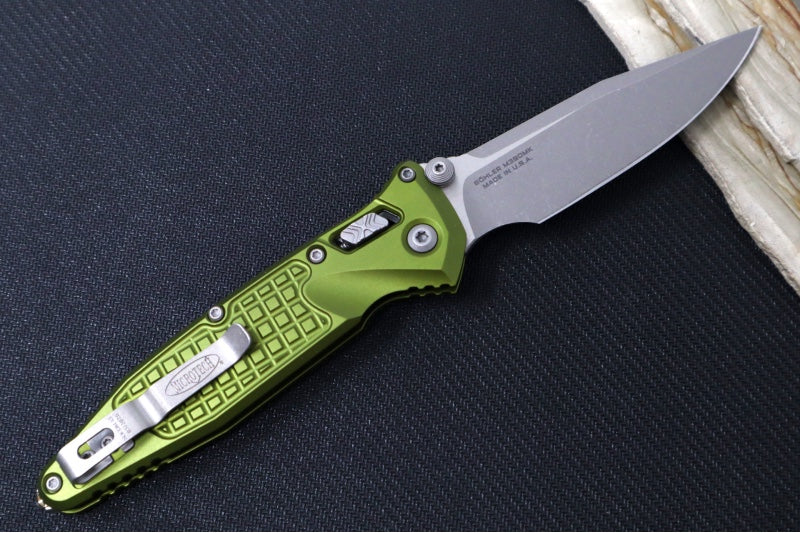 Microtech Socom RAM-LOCK Manual Folder - Apocalyptic Finished Blade / OD Green Frag Anodized Aluminum w/ Trim-Grip Handle 160RL-10APFROD