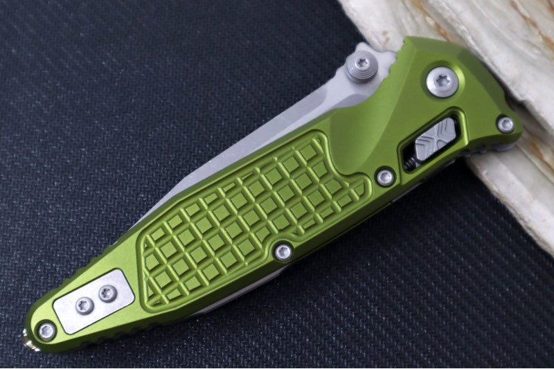 Microtech Socom RAM-LOCK Manual Folder - Apocalyptic Finished Blade / OD Green Frag Anodized Aluminum w/ Trim-Grip Handle 160RL-10APFROD