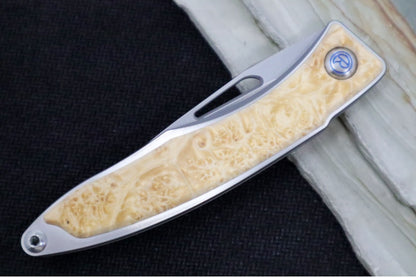 Chris Reeve Knives Mnandi Gentleman's Knife - Box Elder Wood Inlay / CPM-Magnacut Steel (A1)