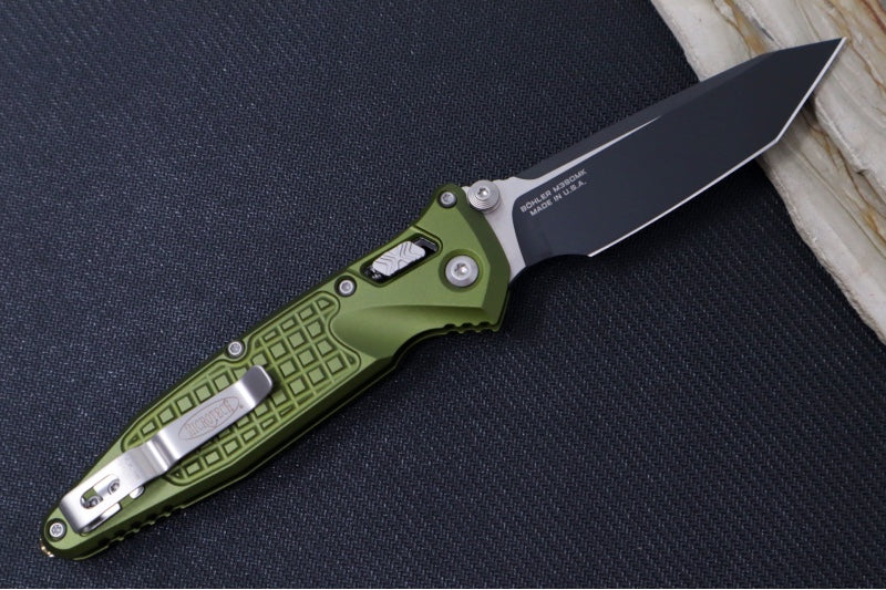 Microtech Socom RAM-LOCK Manual Folder - Tanto Blade / Black Finish / OD Green Frag Anodized Aluminum w/ Trim-Grip Handle 161RL-1FROD
