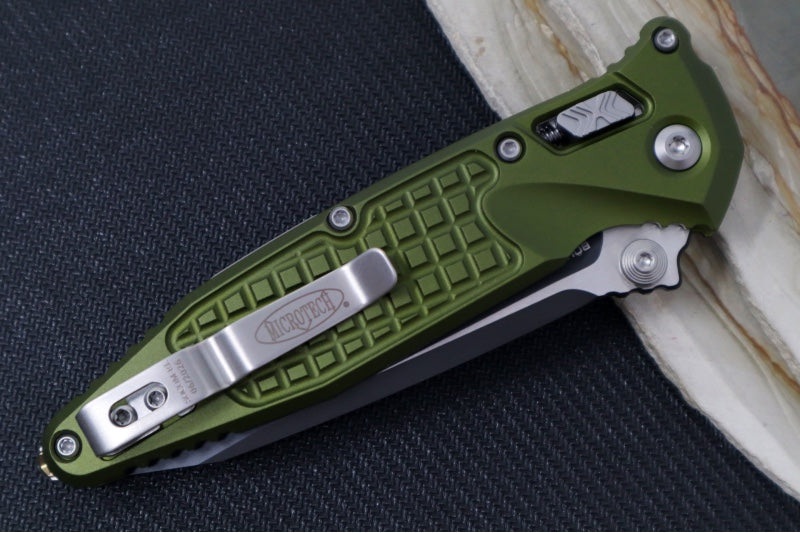 Microtech Socom RAM-LOCK Manual Folder - Tanto Blade / Black Finish / OD Green Frag Anodized Aluminum w/ Trim-Grip Handle 161RL-1FROD