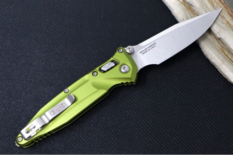 Microtech Socom Delta RAM-LOCK Manual Folder - Stonewashed Finished Blade / OD Green Frag Anodized Aluminum w/ Trim-Grip Handle 159RL-10OD