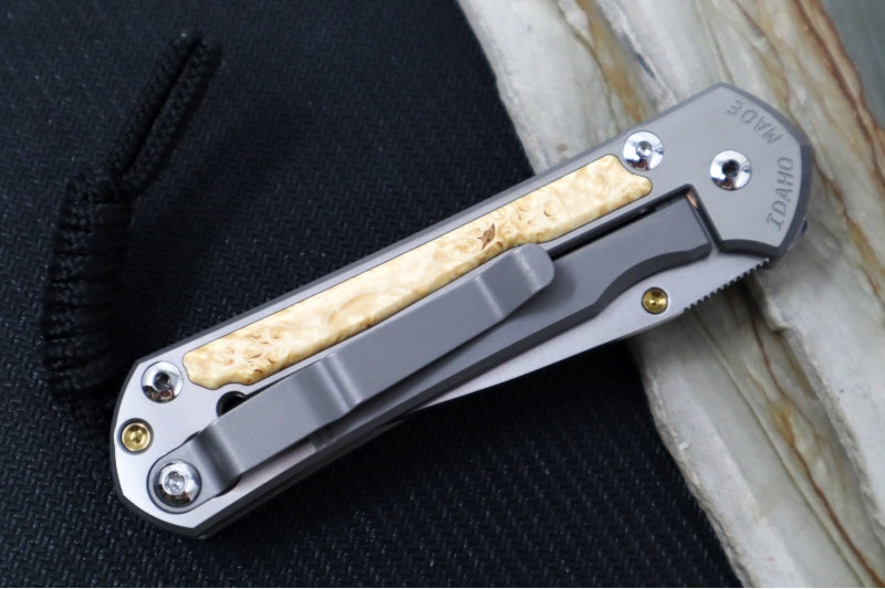 Chris Reeve Knives Small Sebenza 31 - CPM-Magnacut Steel / Polished Drop Point / Box Elder Inlay (A4) S31-1628