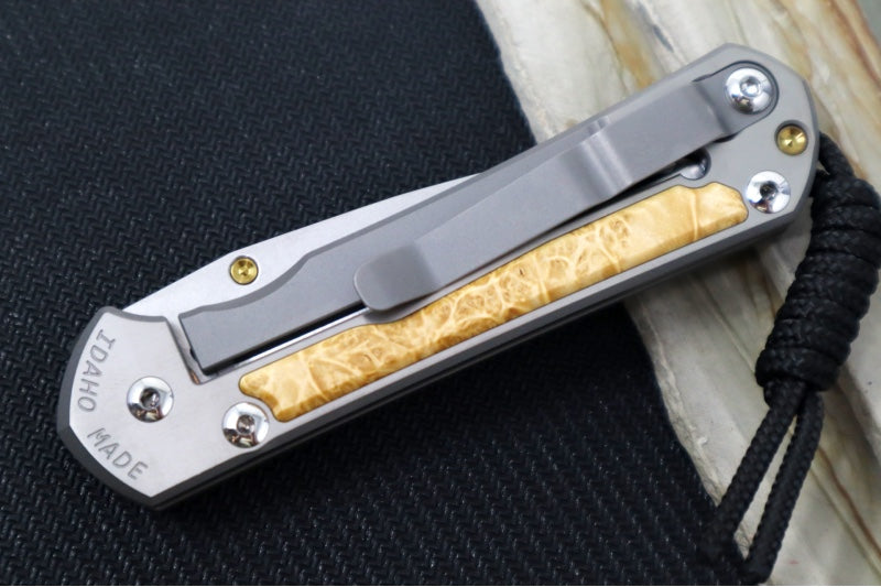 Chris Reeve Knives Small Sebenza 31 - CPM-Magnacut Steel / Polished Drop Point / Box Elder Inlay (A3) S31-1628