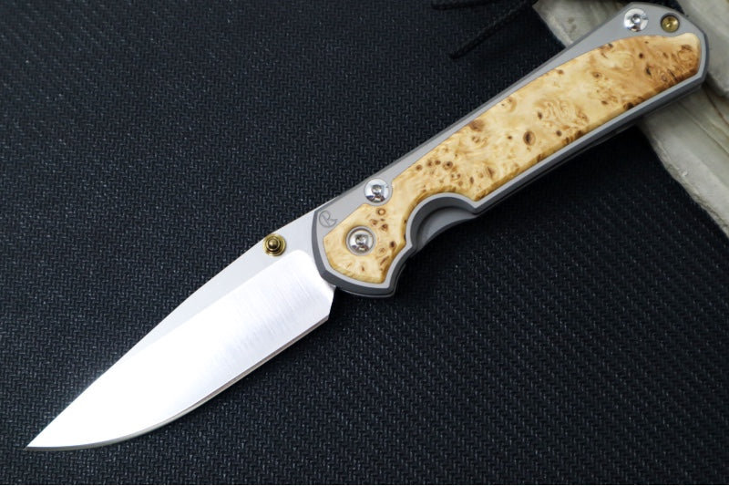 Chris Reeve Knives Small Sebenza 31 - CPM-Magnacut Steel / Polished Drop Point / Box Elder Inlay (A2) S31-1628