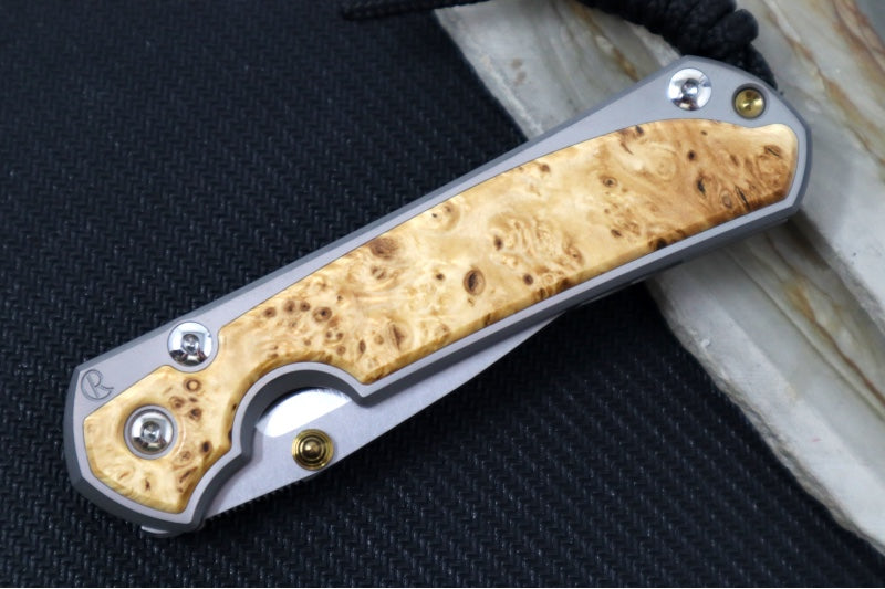 Chris Reeve Knives Small Sebenza 31 - CPM-Magnacut Steel / Polished Drop Point / Box Elder Inlay (A2) S31-1628