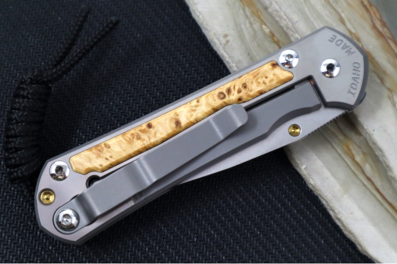 Chris Reeve Knives Small Sebenza 31 - CPM-Magnacut Steel / Polished Drop Point / Box Elder Inlay (A2) S31-1628