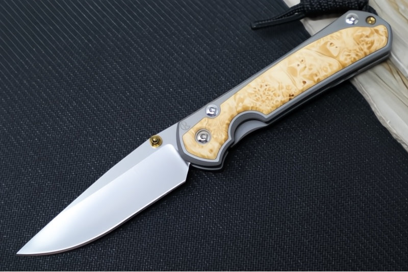 Chris Reeve Knives Small Sebenza 31 - CPM-Magnacut Steel / Polished Drop Point / Box Elder Inlay (A1) S31-1628